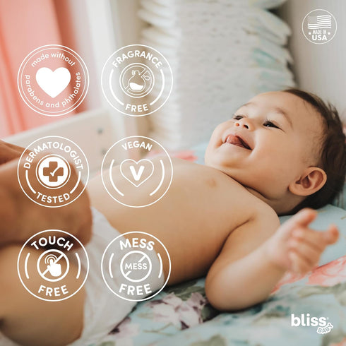 Bliss Baby Diaper Rash Cream Spray - Fragrance-Free, No Touch & Mess-Free, Treats, Soothes & Prevents Diaper Rash, Zinc