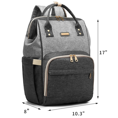 GAIVP Backpack Diaper Bag for Women, Baby Bags for Girls,Diaper Bag with Changing Pad, and Insulated Pockets (Dark Grey