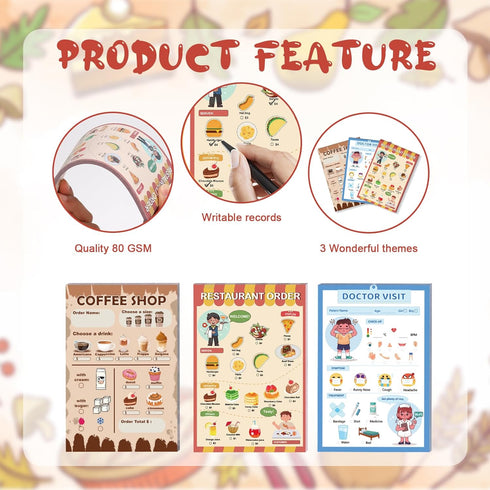 SHIQIKEJIPTY 4X6 3-5(3,Colored) Kids Pretend Play Notepads In Pretend Play Notebooks Playtime Notepads Variety Role