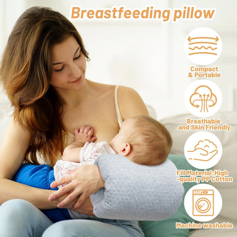 KAKIBLIN Baby Feeding Arm Pillow,Baby Nursing Arm Breastfeeding Pillows Support for Newborn Mom and Babies,Portable