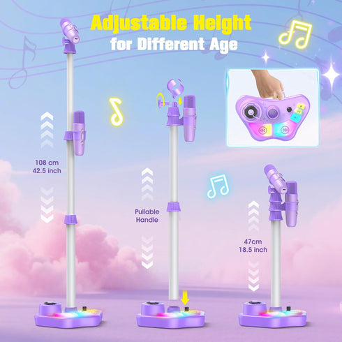 Delighkidz 3 4 5 6 7 8 2 4-6 Stand Karaoke Machine for Kids, Singing Toys Gifts for Year Old Girls Boys, Rechargeable