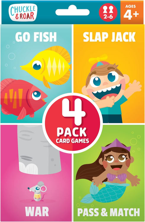 Chuckle & Roar Classic Card Games 4pk, Family Game Night for Ages 4 and Up