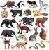 18Pcs Forest Animals Figures - Plastic Woodland Creature Toy Figurines for Kids 3-5 6-12, Small Jungle Animal Baby