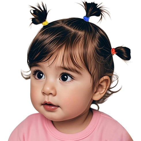 Baby Hair Ties for Girls - 200Pcs Small 1" Elastic Toddler Hair Ties Ponytail Holders Hair Accessories