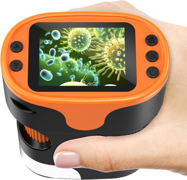 BEBANG 1000X Handheld Microscope for Kids 4K 2.0" Screen Rechargeable Mini Pocket Digital