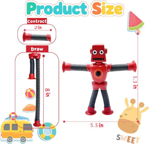 xinkentoo Toddlers,3Pcs 3Pcs Xikentoo Telescopic Suction Cup Toys for Kids Robot Giraffe Sensory Travel Toy Airplane