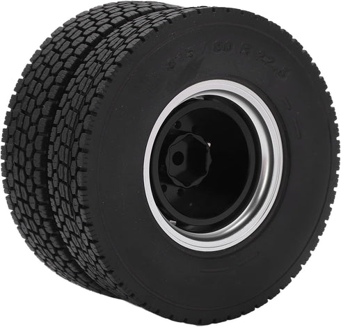 VGEBY 2pcs RC Rear Tires for 1/14 Trailer Truck, Strong Cushioning Performance, 7Mm RC Wheels and Tires
