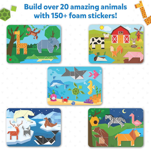 150+ 4, 5, 6, 7 Skillmatics Tangram Sticker Puzzles - Educational Art & Craft Activity with Foam Tangram Stickers