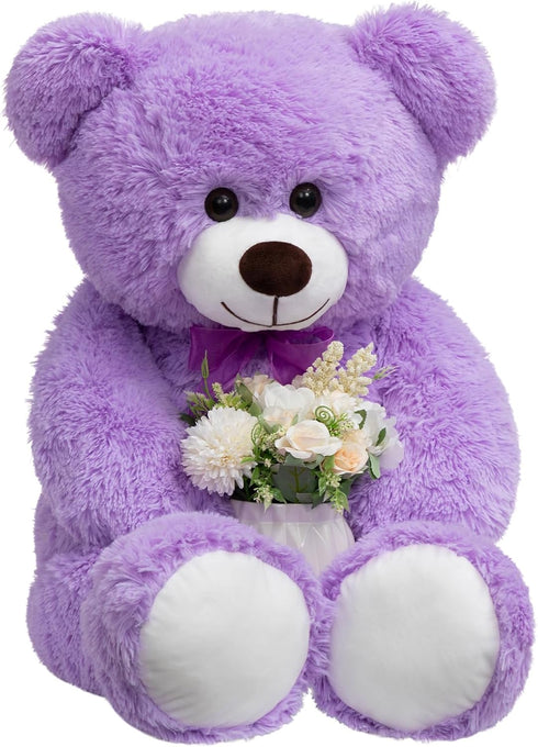 36 inches HollyHOME Big Teddy Bear Stuffed Animal Large Teddy Bear Cuddly Plush Toy for Girlfriend Kids Purple