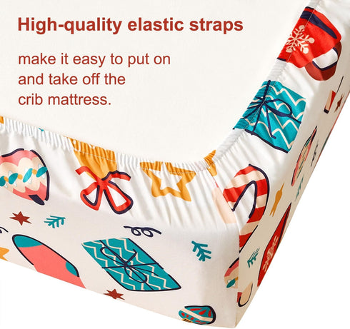 HomGoodz 52 28 Inches Christmas Crib Sheet for Baby Boys Girls x Gift Fitted Crib Sheets for Standard Crib and Toddler