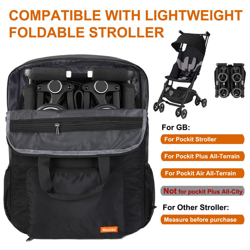 Backpack Mactso Stroller Travel Bag Compatible with GB Pockit and GB Pockit Air Plus All Terrain, Lightweight Stroller