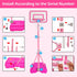 Pink Adjustable Basketball Hoop for Kids 2-6 Years, Portable Indoor/Outdoor Play