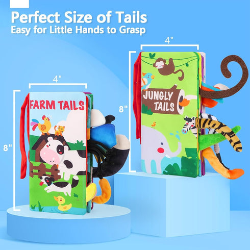 beiens Baby Books for 0-6 Months, 2PCS Sensory Cloth Crinkle Soft Books, Tummy Time Toys for Infants