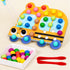 Montessori Wooden Clip Bead Board Game, Fine Motor Skills Toys for Boys and Girls Ages 3-5 (Chicken) MC-189