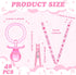 48 Sets Coume Baby Shower Pacifiers Necklace with Mini Clothes Pins Acrylic Pacifier Bulk Newborn Party Favors