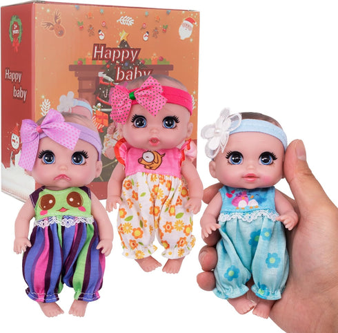 6" Cute Small Baby Doll Newborn Baby All Vinyl Reborn Baby Dolls