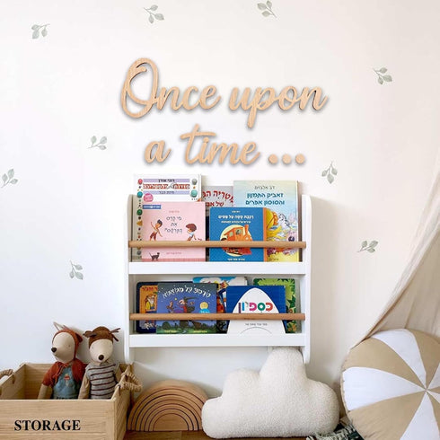 Yeecuem Once Upon a Time Wooden Sign Nursery Wall Decor for Reading Corner Kids Room Bookshelf Home Decor Birthday DIY