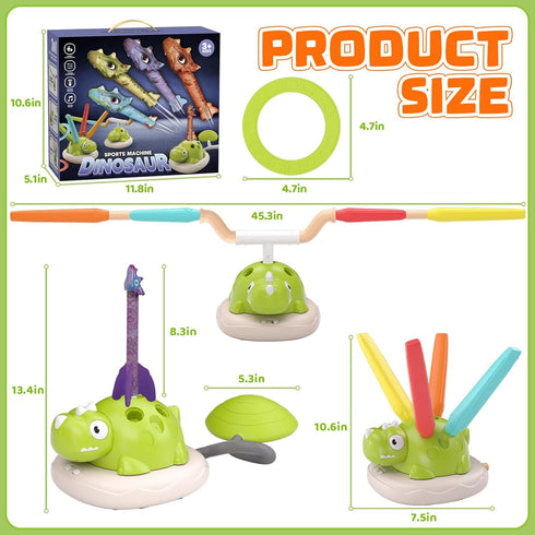 3 1 3-8 4-6,Active Aliex in Dinosaur Musical Jumping, Toss Ring and Stomping Launch Rocket Launcher, Indoor & Outdoor