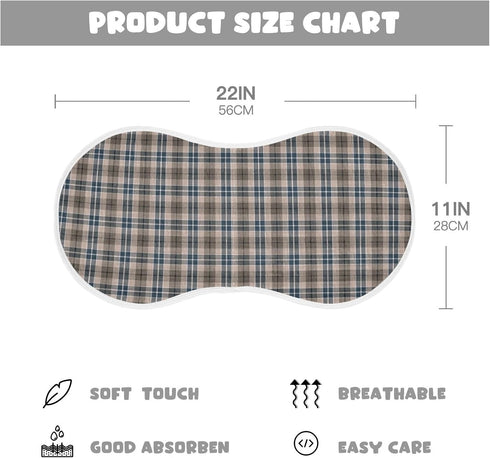 CHUROUSY Set 2 22 11 Inch Brown Plaid Checkered Baby Muslin Burp Cloths of Geometric Gingham Muslin Washcloths Rustic