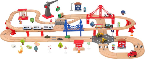 Battery Operated Locomotive Train, Magnetic Train Toy for Wooden Tracks, Compatible with Thomas & Brio