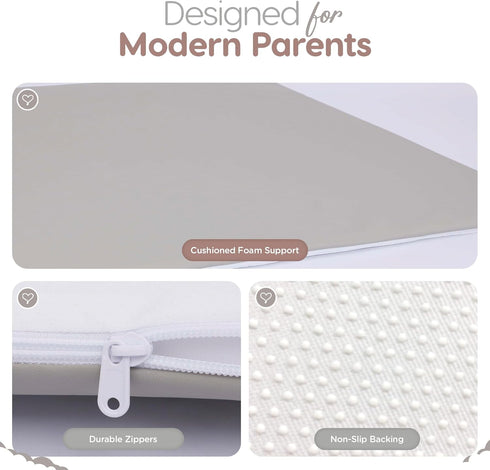 50x50 Sleepah Vegan Leather Baby Play Mat, Thicken Foam Cushioned & Waterproof Playpen Mat for Infants and Toddlers