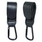 Seimneire 2 Pcs Black Stroller Hooks Clips, Mommy Baby Hook Straps for Diaper