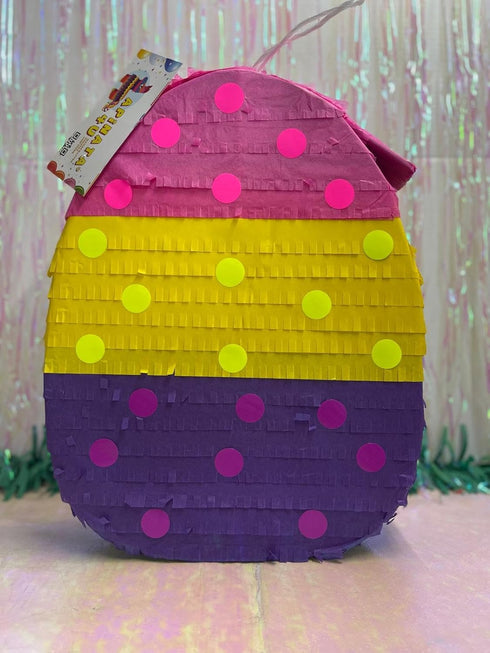 APINATA4U Handmade Easter Egg Pinata with Multicolor Polka Dots, Easter Theme Birthday Decorations, Gender Reveal Party