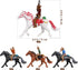 Toddmomy Riding Horse Figurine 4Pcs Action Figure, Western Figurines Toys, Plastic Horse with Rider