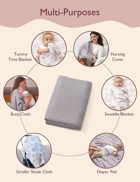 Momcozy 47"x47", Muslin Swaddle Blankets, Breathable and Skin-Friendly Muslin Swaddle, Baby Wraps Shower Gifts & Baby