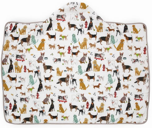 1-6 Little Unicorn Hooded Bath Towel | Absorbent Cotton & Terry Blend | Larger Size for Baby & Toddlers, Years (Woof)