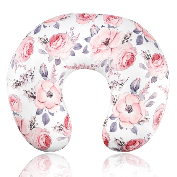 Nursing Pillow Cover Girls, Floral Breastfeeding Pillow Cover for Baby, Snug Fits