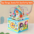 Qilay Wooden Activity Cube for Toddlers 1-3 - 5 in 1 Multipurpose ABC-123 Abacus Bead Maze Shape Sorter