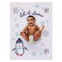 NOJO Penguin White, Aqua, and Gray Let it Snow Christmas Photo Op Super Soft Baby Blanket by NoJo