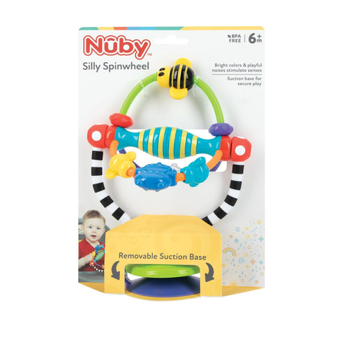 Nuby Silly Spinwheel Toy with Suction Base - Interactive High Chair Toy for Babies and Toddlers (6+ Months)