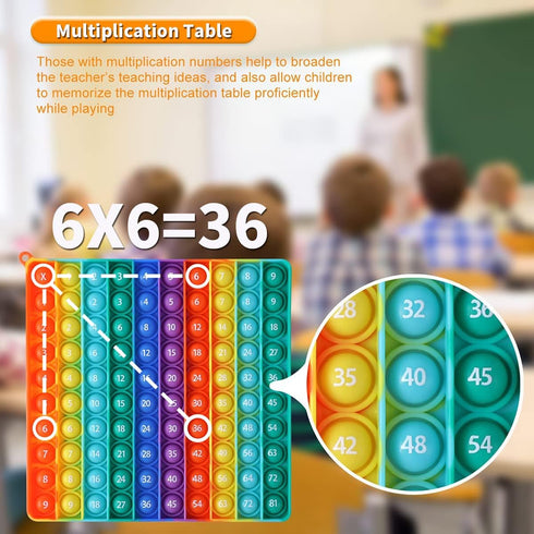 P00p with Numbers Multiplication Table Game Fidget Math Toys,Stress Relieving Fidget Learning Game Toy to Create Kinds