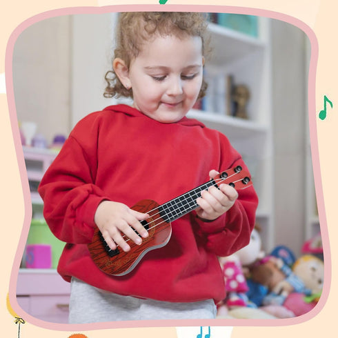 15 10 Inch Pcs Kids Toy Guitar Mini Classical Ukulele Guitar Toy Beginner Rhyme Developmental Musical Instrument