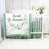 Set, 4-Piece Set, Set, Green Leaf Crib Bedding Baby Boy Bedding Neutral Nursery Bedding Fitted Crib Sheet, Crib Skirt