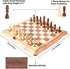 AMEROUS 15.6 inches Magnetic Wooden Chess Set, Handheld Style Board Game with Storage Slots and 2 Extra Queens