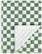 3D Checkerboard Grid Toddler Blanket, Soft Cozy Corduroy Bed Blanket with Stripe Chessboard Design, Infant Newborn