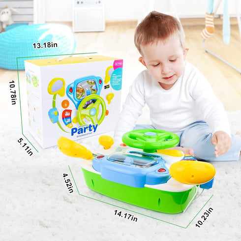 Love&Mini Steering Wheel Toys for 1-5 Year Old Boys and Girls, Simulation Driving Learning Educational Toys