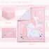 Set Sets 3 UOMNY Crib Bedding for Girls - Pink Baby Nursery Pieces Quilt Comforter Fitted Sheet Toddler Pillowcase Soft