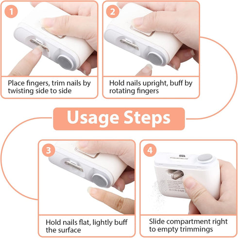 Duoxiate Trimmer Electric Nail Clipper with LED Light, Rechargeable Automatic Nail for Babies, Kids, Adults & Seniors
