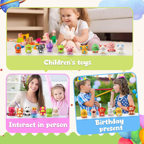 MGparty 24PCS (24 Animal Party Favor Toys, Stress Relief Fidget Toys for Kids, Goodie Bag Fillers, Classroom Prizes
