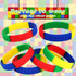 Charniol 48 Pack Color Brick Party Favors Kids Silicone Bracelet Building Block Wristbands Party Supplies for Boys