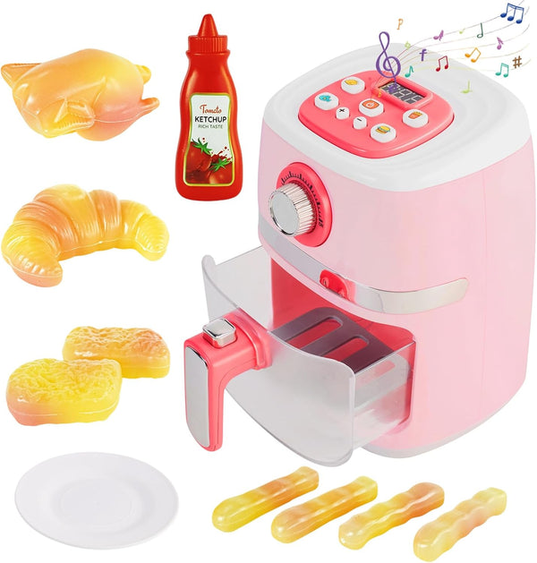 Play Kitchen Accessories, Pretend Kitchen Appliances Set with Toy Air Fryer for
