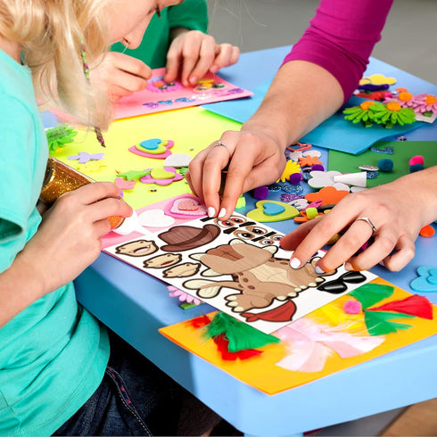 36 Sheets Make a Dinosaur Stickers for Kids, Cute DIY Project Theme Birthday Party Favor Supplies