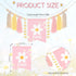 1st Daisy Birthday Decorations Highchair Pink Floral High Chair Banner Boho Flower One Wooden Cake Topper for Pastel