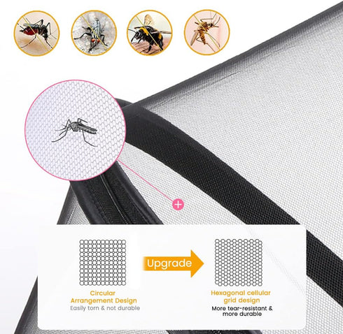 Orzbow Universal Mosquito Net for Stroller, Baby Bug Net with Two-Way Zippers & Storage Bag, Breathable & Foldable Mosquito Nets for Strollers, Car Seat, Bassinet, Cradle, Portable Mini Crib, Black by Orzbow