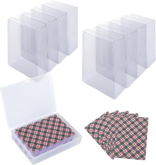 24PCS Plastic Playing Card Case Holder, Clear Storage Box for Standard Size Poker Cards, Snaps Closed (NO Cards)