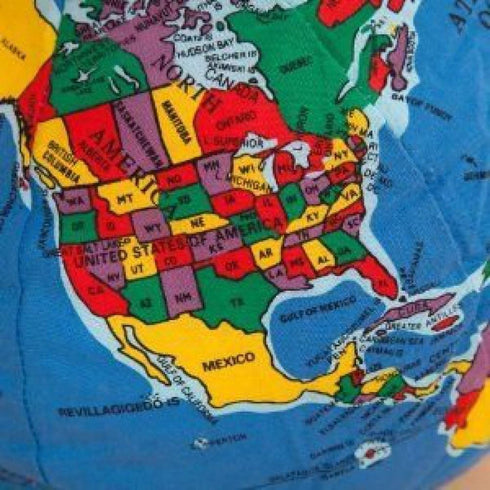 Classic Political Earth, The Original Soft & Huggable Planet Earth, 600 Places Labeled, Educational Toy for Kids 3+